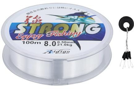 100 Meters Fishing Line, 8.0 Spool, 0.5mm Diameter Monofilament Line, Nylon Fishing Wire Wear-Resistant, Fish Wire Strong Tension for Sea Fishing, Widely Use in Daily/Crafts/Hanging Decorations