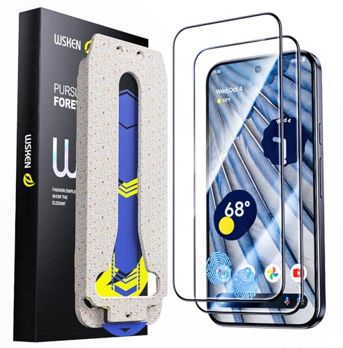 WSKEN for Google Pixel 10 Pro XL/9 Pro XL Screen Protector | [Support Fingerprint Unlock]Auto Dust-Remove Full Coverage 9H+Tempered Glass Military Shatterproof,Anti Fingerprint,0 Bubble