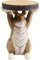 Kare Design Beistelltisch Animal Rabbit, Braun, 32cm Durchmesser, Rund und Leicht, Holzoptik, Formstabil, Lustiges Design, Tier Design, Couchtisch, Wohnzimmertisch, Polyresin, 52x35,5x31,5 cm (H/B/T)