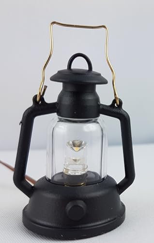LED Laterne schwarz mit rotem Einsatz