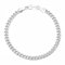 KRKC Herren Armband, Silber Farbe 5mm Edelstahl Panzerkette Cuban Armband, Nickel-frei Rostfrei Armbänder für Männer Länge 21,6cm