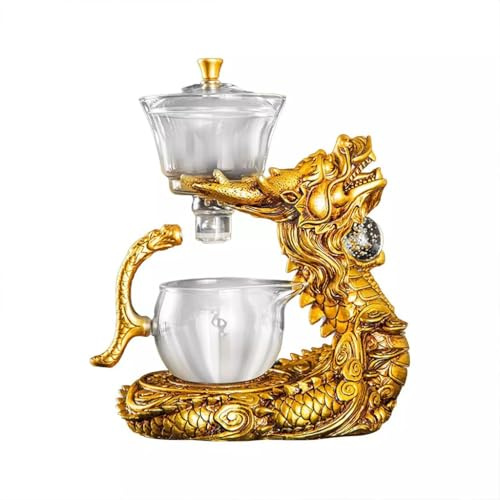 YoeEoay Kung Fu Glas Tee Set Halbautomatisches Teeset Magnetische Teekanne Faul Tropf Kung Fu Tee Set Kung Fu Teekanne- Tee Geschenke Für Männer(Kung-Fu-Teekanne)