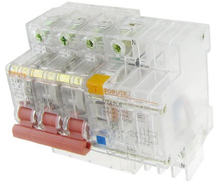 CAAUYXZW Transparent AC 400V 32A 3 Pôles 3P+N - Professionnel - Disjoncteur de Fuite