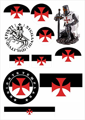 Daged Templer Aufkleber Karte 11 Stück - PKW Auto Motorrad Biker Flagge Fahne Vinyl AK
