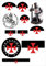Daged Templer Aufkleber Karte 11 Stück - PKW Auto Motorrad Biker Flagge Fahne Vinyl AK