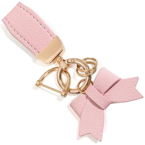 LARENNT Portachiavi in pelle PU con fiocco, portachiavi per auto, organizer per portachiavi, portachiavi da donna, per portafogli, zaini, borse (rosa), Colore: rosa., Normale