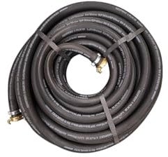 Semperit Pressluft- und Wasserschlauch schwarz mit zwei Messingkupplungen - ideal für die Baustelle (3/4 Zoll, 40 m)