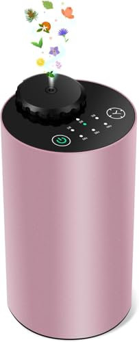 Aroma Diffuser wasserlos, Metall Aroma Diffuser Ohne Wasser,10/30/90s Sprüheinstellung,Timer & Ätherisches Öl Diffusor Batteriebetrieben Hält 48h, Kabelloser Diffuser für Auto,Raum,Büro