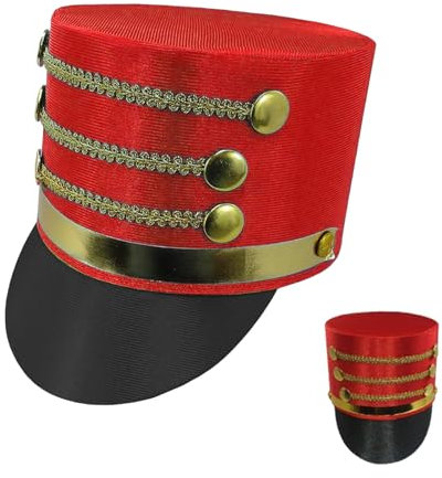 Tongfer Marching Band Hat - Nutcracker King Soldier Costume High Top Hat - British Style Dress Up Accessory for Adults - Great for Parade Performances, Themed Celebrations, Christmas Cosplay