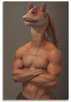 LIHAIXUAN Poster auf Leinwand, Motiv: Jar Jar Binks, Kunstdruck, ästhetische Bilder, Kunstdrucke für Wanddekoration, 30 x 45 cm, ungerahmt