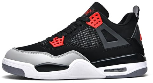 Scarpe da ginnastica per uomo e donna Air 4 retrò classiche, scarpe da basket per bambini, scarpe da skate casual leggere antiscivolo, lavoro, corsa, camminata , Nero , 39 2/3 EU