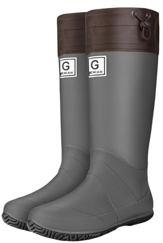 Stivali di gomma da donna alti pieghevoli, impermeabili, per pioggia, attività all'aperto, escursionismo, passeggiate con cani, scarpe da giardino, scarpe da pioggia, scarpe da acqua, Chelsea