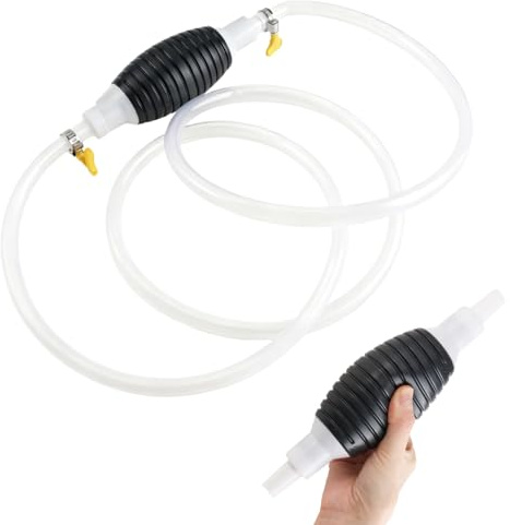 Siphon Pump Kit - 2m Syphon Pump Kit for Transferring Water, Fuel, Diesel & Oil - Portable Hand Siphon with Hose for Cars, Fish Tanks, Boats and Petrol Extraction