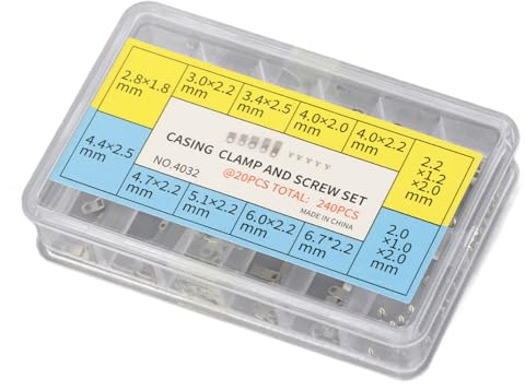 Headerbs 240 Stück Uhrenklemmen-Adapter, Uhrwerk-Sicherungsschraube mit 10 Dichtungen und 2 Schrauben für ETA 2824, 2836, 2846