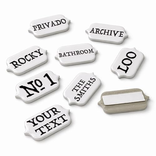 Small Ceramic Door Number Plaque 75×43mm - Personalized Room Number Sign with Adhesive Back | Ceramic House Numbers, Office Door Number Plaque