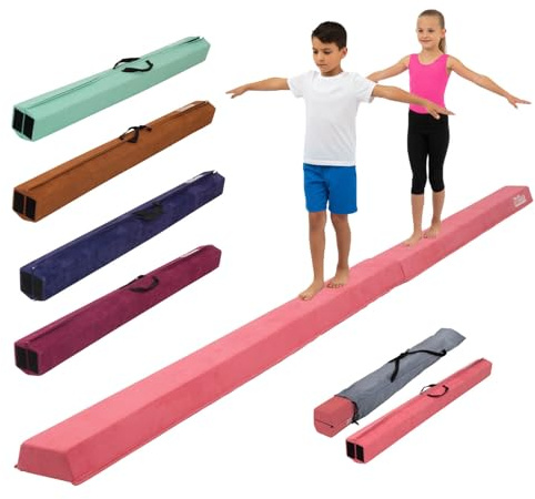 TRUTZHOLM Schwebebalken 300 cm, klappbar auf 150 cm, in 5 Farben, Turnbalken mit Tragetasche, Balancierbalken, Gymnastikbalken für Zuhause