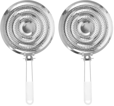 TOPPERFUN Diffuseurs Chaleur Plaque Mijotage Lot de 2 en INOX Adaptateur Induction pour Casserole Poele Cuisinière Électrique Gaz Tout Feux Disque Relais Répartiteur Cuisine Réchaud 20.5 cm