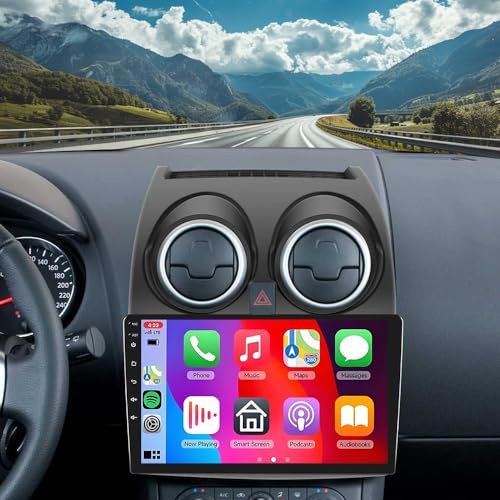 2+64G Android 15 Doppio Din Autoradio per Nissan Qashqai J10 2006-2016 con Navi Carplay, 9Touchscreen Screen 5G WiFi Bluetooth DAB+Radio Qashqai J10 DSP GPS Android Auto FM RDS Mirror Link