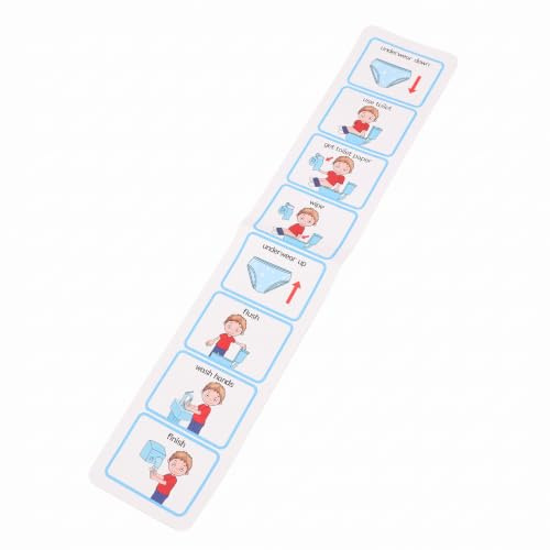 Zunate Visual ASD Toilet Schedule Independent Living Skills Chart for Children with Autism for Older Children Semi Flexible Plastic
