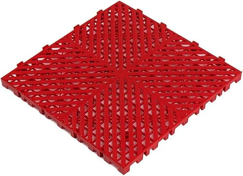 Pallette ad incastro, Piastrelle for pavimento del garage ad incastro multicolore 15,7x15,7x0,98 pollici(Rosso)