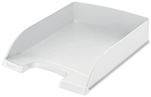 Leitz Briefkorb Standard A4, Briefablage in Premium-Qualität, Stapelbares Ablagefach als Schreibtisch-Organizer, Kombinierbar mit Plus-Serie, Farblos, 52270003