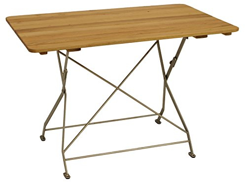 DEGAMO Biergarten Klapptisch Bad TÖLZ 70x110cm, Stahl verzinkt + pulverbeschichtet, Holz Robinie