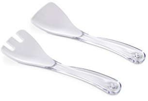 Omada Design Zweifarbige Salatgabel in Acryl (BPA FREE) die Farbe auf den Tisch Bringen, Länge: 21,5 cm, Made in Italy. Diese Salatgabel sind Spülmaschinenfest, Linea Diamond, Transparent Farbe