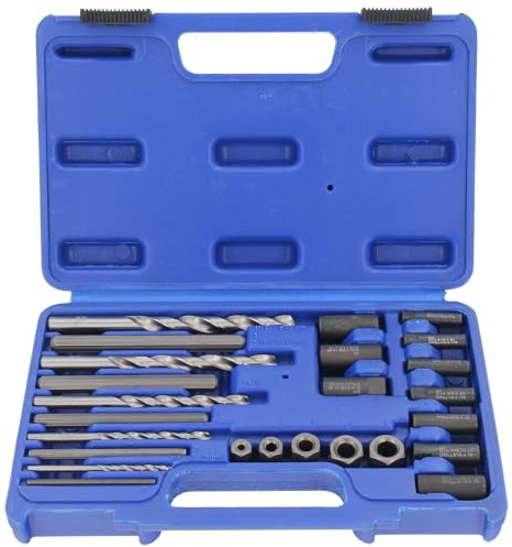 GEPCO Gewindeausdreh-Satz 25-tlg. Schraubenausdreher-Satz SET mit HSS-Bohrer !!
