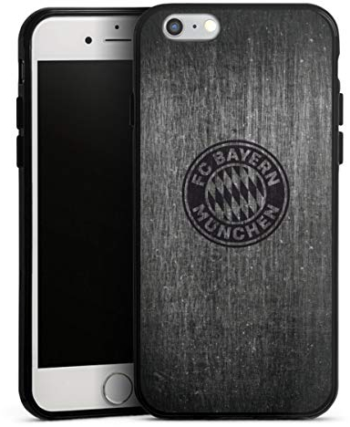 DeinDesign Silikon Hülle kompatibel mit Apple iPhone 6 Case schwarz Handyhülle Metallic Look FCB FC Bayern München