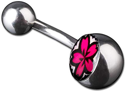 viva-adorno 1 Stück Bauchnabel Piercing Banane 316L Chirurgenstahl 20 Verschiedene Motive Picture Logo Z380