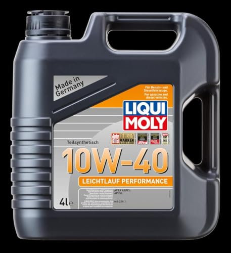 LIQUI MOLY Motoröl 10W-40 Leichtlauf Teilsynthetiköl Motor Öl ACEA A3/B3 API SL Performance 4L