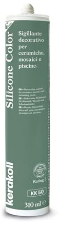 Kerakoll SILICONE COLOR KK50 sigillante decorativo piastrelle ceramiche mosaici e piscine 310 ML