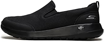 Skechers Herren Go Walk Max Clinched – Athletic Mesh Double Gore Slip On Walking Schuh Sneaker, Black Textile/Black Trim, 47 EU