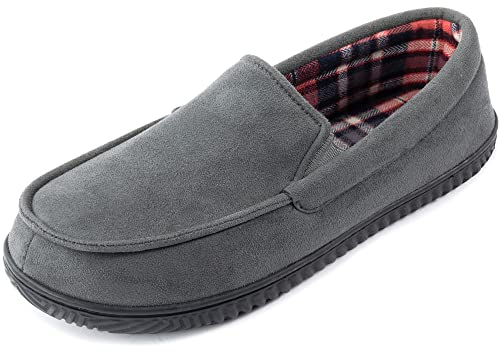 RockDove Alexander Pantofole da Uomo in Stile Mocassino con Fodera in Flanella, Taglia 43 EU Uomo, Grigio Scuro
