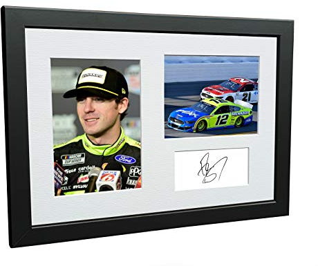 Kitbags & Lockers Foto: Ryan Blaney NASCAR Nr. 12 Ford Mustang Team Penske signiert - Rahmen Postergeschenk 30,5 x 20,3 cm - Wandmontage für Küche, Wohnzimmer, Schlafzimmer