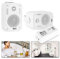 Sistema de Sonido Bluetooth Resistente a la Humedad – Altavoces 3” con Soportes + Amplificador Compacto + Cable de 10m – Ideal para baños, saunas, Jardines y Exteriores Cubiertos