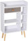 HOMCOM Bookcase, Freestanding Book Shelf with Storage Drawer, 6 Shelves and Wood Legs for Home Office Display, White and Grey, 24D x 60W x 86.8H cm