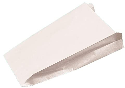 500 Warmhaltebeutel Hähnchenbeutel Hendl Leberkäs Sushi Frühlingsrollen Snack Tüten weiß unbedruckt fettdicht 2-lagig 1/2 Kraft+PE 11,5+5,5x24cm