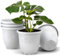 Plastard Übertopf 5er Set Durchmesser 18 cm Weiss Blumentopf für Innen und Außen aus Kunststoff Pflanztopf für Balkon Terrasse Pflanzkübel Kräutertopf