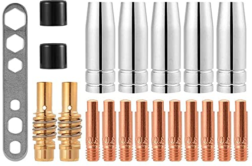 CENPEK 20Pcs Nozzles Contact Tips Holders MIG Welder Consumable Accessory Fit 15AK MB15 MIG MAG Co2 Welding Torch