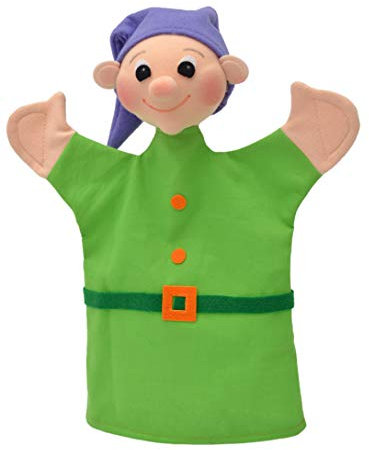 Handpuppe Märchenfigur Gnom Knirps Zwerg 26 cm, Ideal für Puppentheatre und Rollenspiele, für Kinder Baby Jungen Mädchen