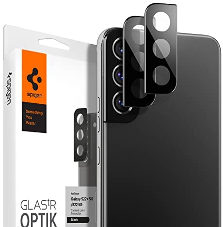 Spigen 2 Pack Glas.tR Optik Tempered Glass Camera Lens Protector for Samsung Galaxy S22 and Galaxy S22 Plus