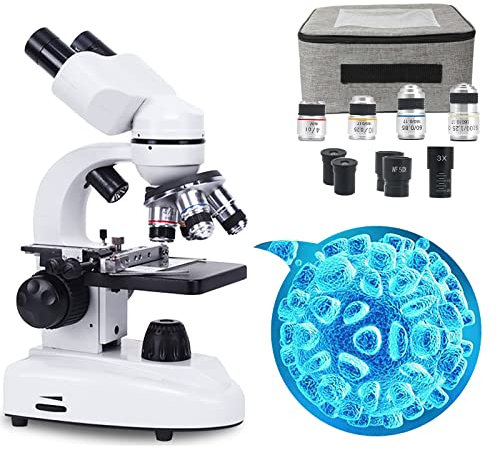 Microscopio Compuesto Binocular, Microscopio De Laboratorio 40-15000X, Microscopio Educativo Escolar/DoméStico/Carga + BateríA De InstalacióN