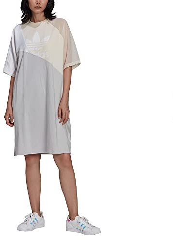 adidas Damen Tea Dress T Shirt, Wonder White, S EU