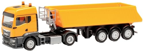herpa 314589 Man TGS TM Schmitz Kipp-Sattelzug, kommunalorange Model, Multicolor