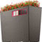 KADAX Flower Box in plastica, 18,5x55,7 cm, 5 colori, vaso di fiori con cinturini irrigazione, scatola di con insertogioco floreale (rettangolare, motivo di rattan, moka)