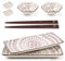 Mallyu Sushi Plates Set 8 Pcs, 10 Ceramic Sushi Dishes Serving Set, Dinnerware Sets w/ 2 Sushi Plates and Soy Sauce Bowls-2 Chopsticks and Holder, Wedding Housewarming Gift, Sun Flower