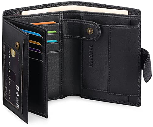 SENDEFN Herren Geldbörsen mit RFID Schutz, Groß Portemonnaie Herren Leder in Hochformat, Trifold Geldbeutel Herren, Brieftasche Wallet Portmonee mit 16 Kartenfächer & Münzfach