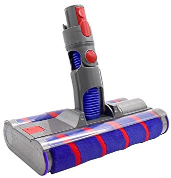 Trade-Shop Elektrische Doppel-Bürste/Turbobürste/Bodendüse/Parkettdüse mit 2 Softrollen für Dyson V7 V8 V10 V11 V15 / inkl. 360°-Gelenkrollen