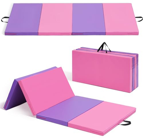 ZENOVA Gymnastics Mat 3'x6'x2' Exercise Mat Gym Mat for Home Aerobics Workout Foldable Tumbling Mat Children Gifts